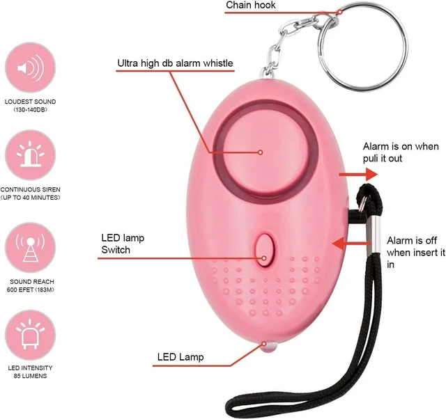 Alt view image 3 of 7 - Safe Sound Personal Alarm, 12 Packs 140DB Personal Security Alarm Keychain with LED Lights, Emergency Safety Alarm for Women, Men, Children, Elderly