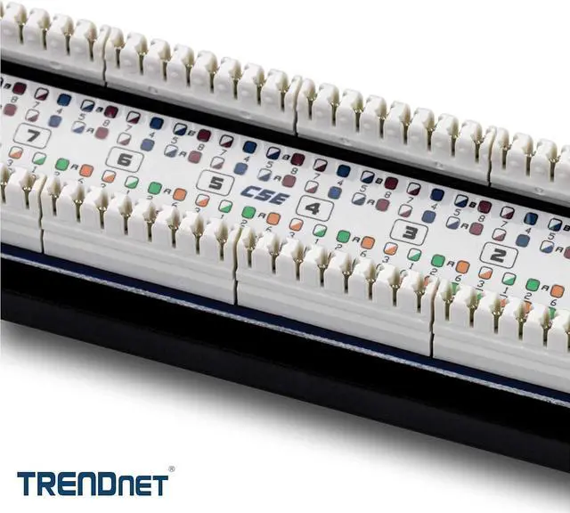 Alt view image 6 of 7 - TRENDnet 8 Port Cat5/5e Unshielded Patch Panel,TC-P08C5E,Wallmount or Rackmount,10 Inch Wide, 8 x Gigabit RJ-45 Ethernet Ports,100 Mhz Connection, Color Coded Labeling,110 IDC Terminal Blocks,Black