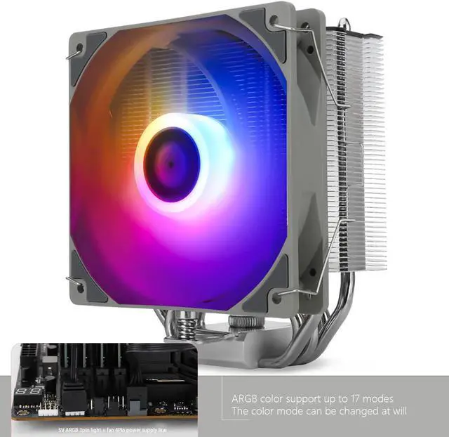 Alt view image 4 of 7 - Thermalright Assassin King 120 SE ARGB CPU Air Cooler, AK120 SE ARB, 5 Heatpipes, TL-C12C-S PWM Quiet Fan CPU Cooler with S-FDB Bearing, for AMD AM4/Intel LGA1700/1150/1151/1200