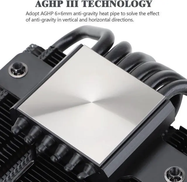 Alt view image 2 of 7 - Thermalright AXP-120-X67 Black ARGB Low Profile CPU Air Cooler with Quite 120mm TL-C12015B-S Low Profile PWM Fan, 6 Heat Pipes, 67mm Height, for AMD AM4/Intel LGA 1700/1150/1151/1155/1200/2011/2066