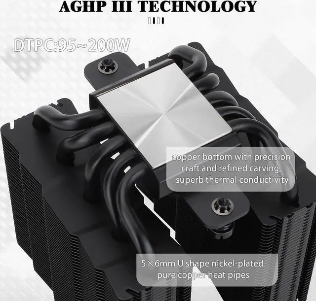 Alt view image 2 of 6 - Silver Soul 110 Black CPU Cooler Dual Towers, 5 Heat Pipes, 110MM Hight, TL-B9B PWM Fan, Aluminium Heatsink Cover, AGHP Technology, for AMD AM4 AM5/Intel 1700/1150/1151/1200/2011