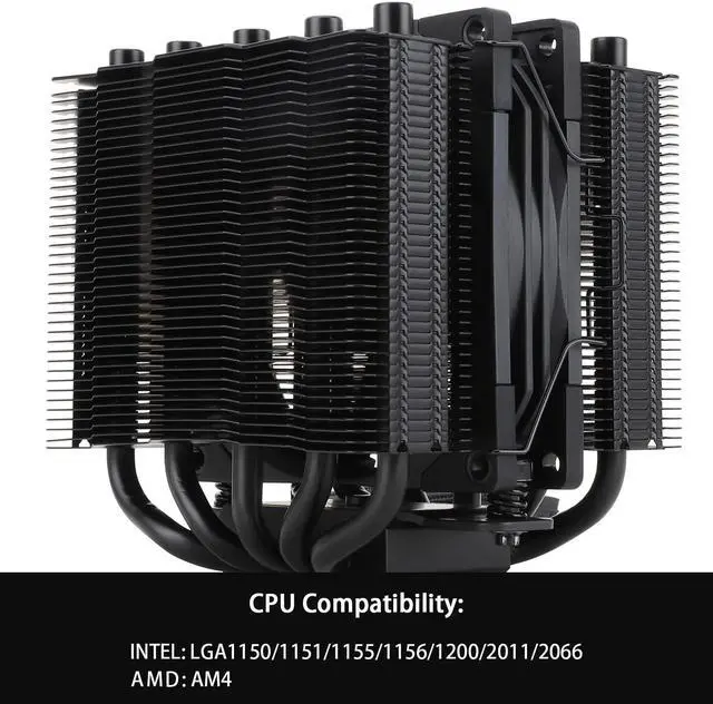 Alt view image 4 of 6 - Silver Soul 110 Black CPU Cooler Dual Towers, 5 Heat Pipes, 110MM Hight, TL-B9B PWM Fan, Aluminium Heatsink Cover, AGHP Technology, for AMD AM4 AM5/Intel 1700/1150/1151/1200/2011