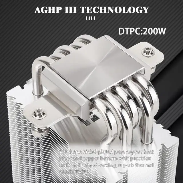 Alt view image 2 of 5 - Thermalright AK90 CPU Air Cooler, 5 Heat Pipes, TL-C9B PWM Quiet Fan CPU Cooler with S-FDB Bearing, for AMD AM4/Intel 1700/1150/1151/1155/1156/1200/2066, PC Cooler