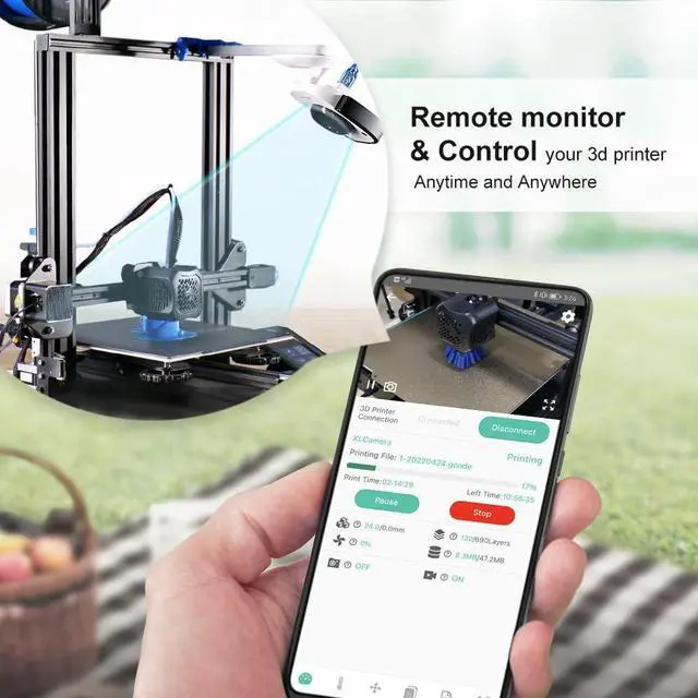 Alt view image 2 of 6 - Mintion Beagle Camera for 3D Printer, Plug&Play, Remote Monitoring, WiFi Connection, Support PC/APP, Auto Generate Time-Lapse Video, with 32G Micro SD Card