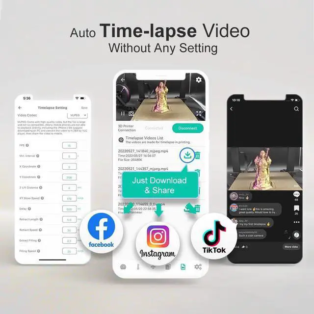 Alt view image 4 of 6 - Mintion Beagle Camera for 3D Printer, Plug&Play, Remote Monitoring, WiFi Connection, Support PC/APP, Auto Generate Time-Lapse Video, with 32G Micro SD Card