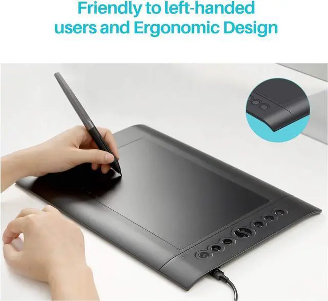 Alt view image 6 of 7 - HUION H610 Pro V2 Graphic Drawing Tablet Android Supported Pen Tablet Tilt Function Battery-Free Stylus 8192 Pen Pressure with 8 Express Keys