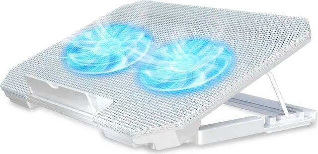 Main image of LIENS Laptop Cooling Pad with Adjustable Height Two 5.1 Inches Fan 2 USB Ports Suitable for 12"-15.6" LaptopsWhite