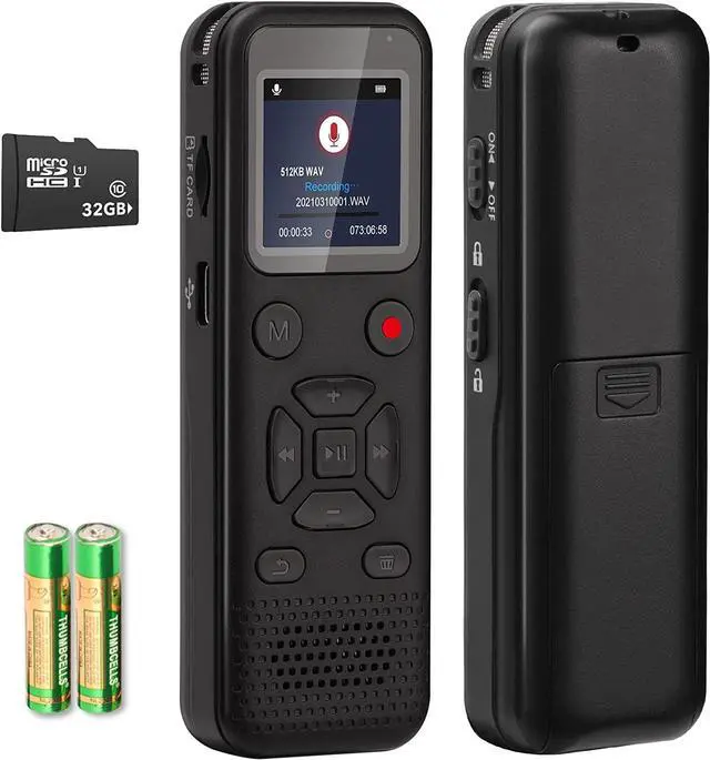 Main image of 72GB Digital Voice Activated Recorder: Portable Tape Recorder with Playback Audio Recording Device for Lectures Meetings, Small Dictaphone Sound Recorder with Line in | Password | Support TF Expansion
