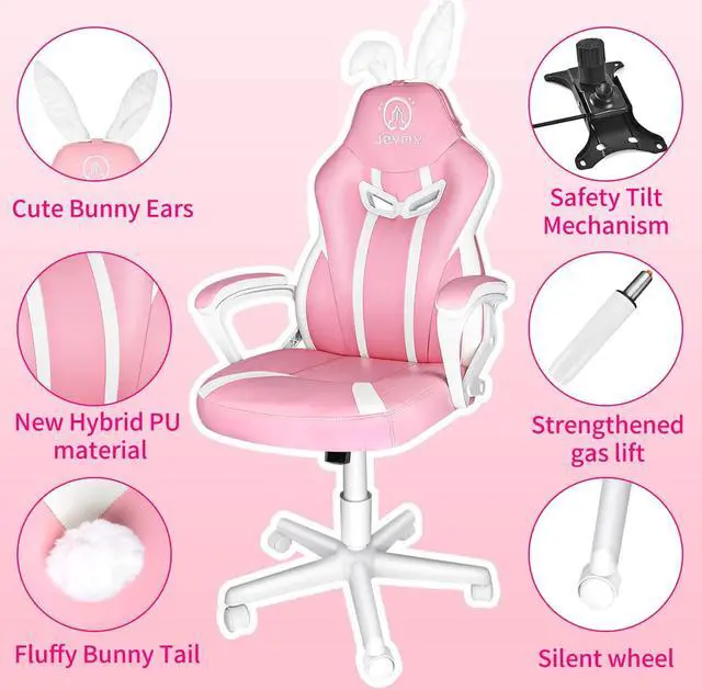 Alt view image 4 of 7 - JOYFLY Pink Gaming Chair, Computer Gaming Chair for Adults Teens Kids Gamer Chair Video Game Chairs, Silla Gamer Ergonomic PC Office Chair with Lumbar SupportPink