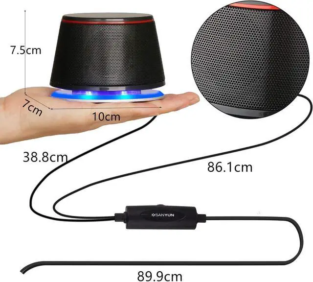 Alt view image 5 of 7 - SW102 Computer Speakers, 5Wx2, Deep Bass in Small Body, Stereo 2.0 USB Powered 3.5mm Aux Multimedia Speakers, Built-in Bottom Bass Radiators, PC Laptop Desktop Speakers, Black
