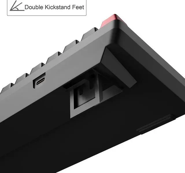 Alt view image 5 of 7 - MageGee Portable 60% Mechanical Gaming Keyboard, MK-Box LED Backlit Compact 68 Keys Mini Wired Office Keyboard with Red Switch for Windows Laptop PC Mac - Black/Grey