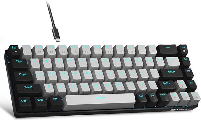 Main image of MageGee Portable 60% Mechanical Gaming Keyboard, MK-Box LED Backlit Compact 68 Keys Mini Wired Office Keyboard with Blue Switch for Windows Laptop PC Mac - Grey/Black
