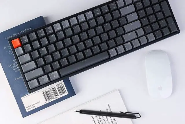 Alt view image 3 of 7 - Keychron K4 Wireless Bluetooth/USB Wired Gaming Mechanical Keyboard, Compact 100 Keys RGB LED Backlit Gateron Brown Switch N-Key Rollover, Aluminum Frame for Mac Windows, Version 2