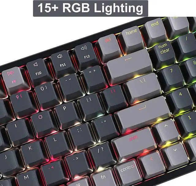 Alt view image 4 of 7 - K4 Bluetooth Wireless Mechanical Keyboard RGB LED Backlit, Hot-swappable Compact 100 Keys USB Wired Computer Gaming Keyboard Aluminum Frame for Mac Windows, Gateron Red Switch