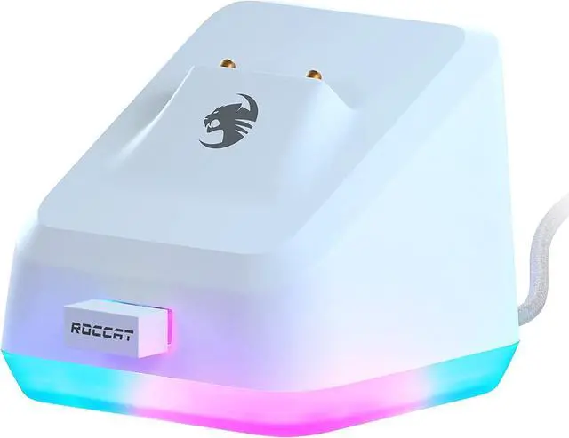 Alt view image 7 of 7 - ROCCAT Kone XP Air \u2013 Wireless Customizable Ergonomic RGB Gaming Mouse, 19K DPI Optical Sensor, 100-hour Battery & Charging Dock, 29 Programmable Inputs & AIMO RGB Lighting, 4D Wheel \u2013 White