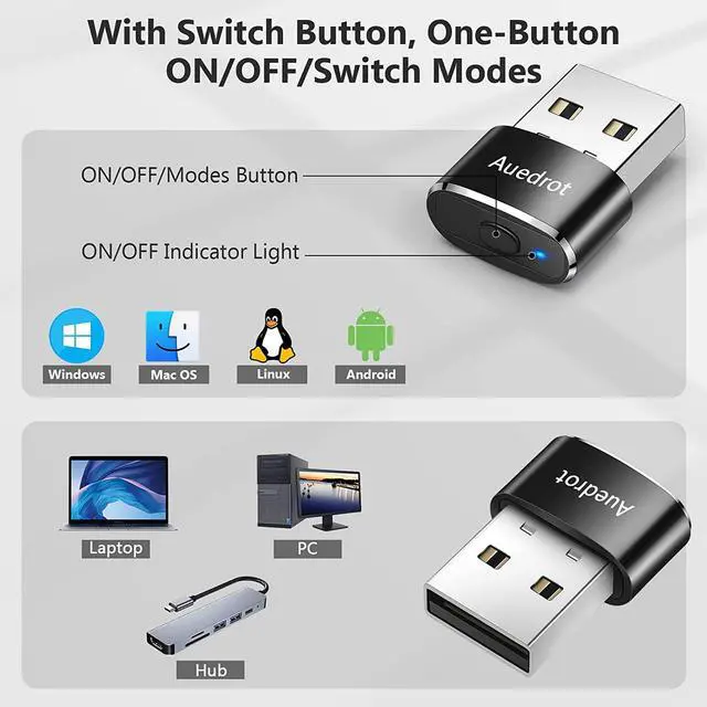 Alt view image 5 of 7 - AUEDROT Mouse Jiggler Undetectable Metal USB Mouse Mover with Switch Button, Automatic Mini Mouse Shaker with 2 Jiggle Modes, Plug and Play, Keep Computer/Laptop Awake, Black, 2 PCS