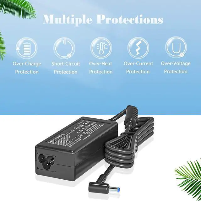 Alt view image 5 of 6 - 65W 19.5V 3.33A Ac Adapter for HP Pavilion x360 11 13 15, Zbook 14u G4 G5 15u 15 G3, 15-f111dx 15-f211wm 15-f233wm 15-f278nr 15-r052nr 15-r132wm Power Supply Blue Tip