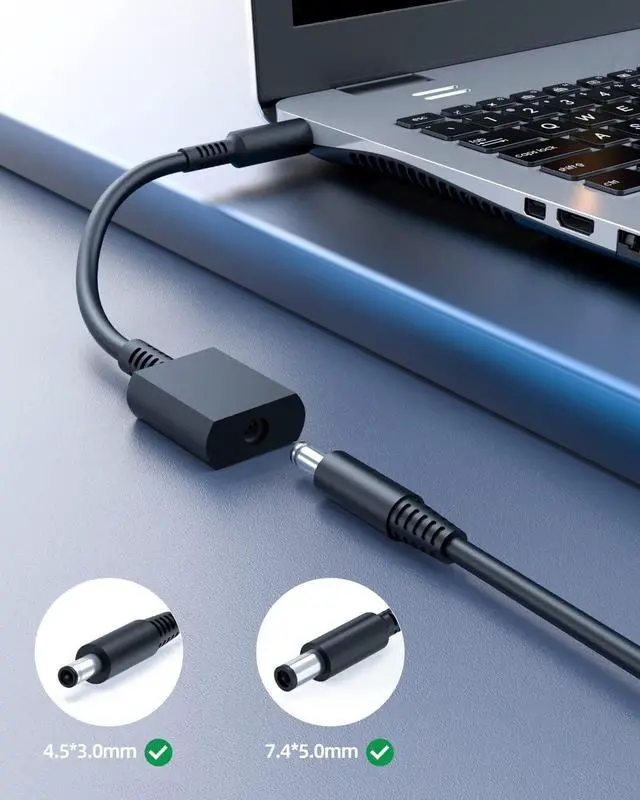 Alt view image 4 of 7 - Charger Fit for Dell Laptop Charger, Round Connectors, 65W, 45W, (with UL Safety Certification)