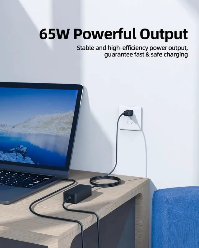 Alt view image 6 of 7 - Charger Fit for Dell Laptop Charger, Round Connectors, 65W, 45W, (with UL Safety Certification)