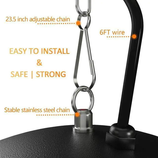 Alt view image 6 of 7 - Hanging Patio Heater, 1500W Outdoor/Indoor Electric Patio Heater, Infrared Patio Heater, Ceiling Electric Heater with 3 Heat Options 600W/900W/1500W
