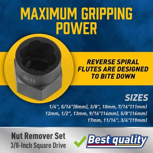 Alt view image 4 of 6 - Amartisan Impact Bolt Extractor Tool, 13PC Bolt Nut Removal Extractor Socket Tool Set