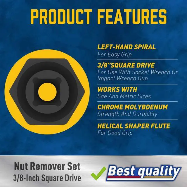 Alt view image 5 of 6 - Amartisan Impact Bolt Extractor Tool, 13PC Bolt Nut Removal Extractor Socket Tool Set