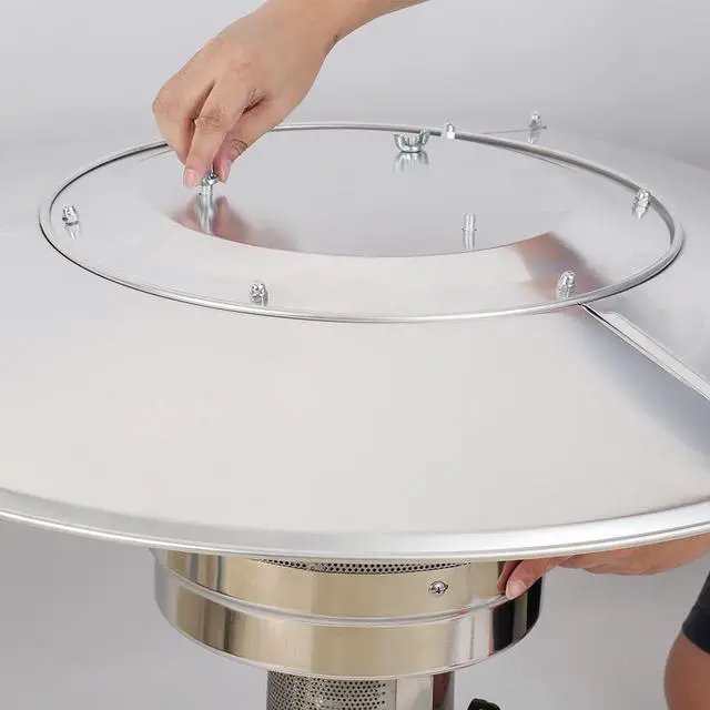Alt view image 4 of 7 - Patio Heater Reflector Shield, Aluminum Heat Reflector Shield Top for Propane Outdoor Heaters,Dome Replacement Parts(3-Hole Mount33" Diameter Round)