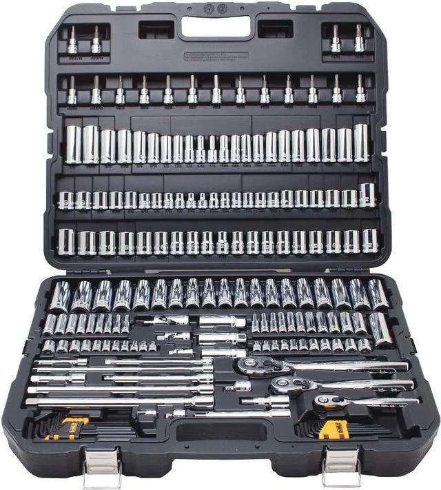 Main image of DEWALT Mechanics Tool Set, SAE and Metric, 1/2, 1/4, 3/8 Drive Sizes, 192-Piece (DWMT75049)