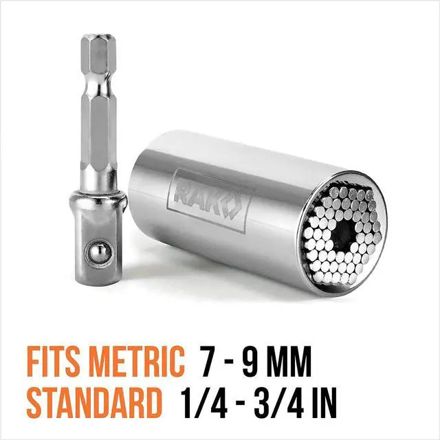 Alt view image 4 of 7 - RAK Universal Socket Tool - Stocking Stuffer Gifts for Men - Adjustable Wrench and Adapter Set for Husband, Mechanic, Handyman, Tools for Men - Valentine's Gifts for Him
