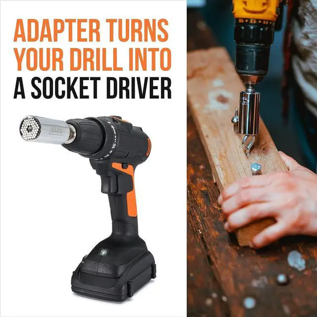 Alt view image 6 of 7 - RAK Universal Socket Tool - Stocking Stuffer Gifts for Men - Adjustable Wrench and Adapter Set for Husband, Mechanic, Handyman, Tools for Men - Valentine's Gifts for Him