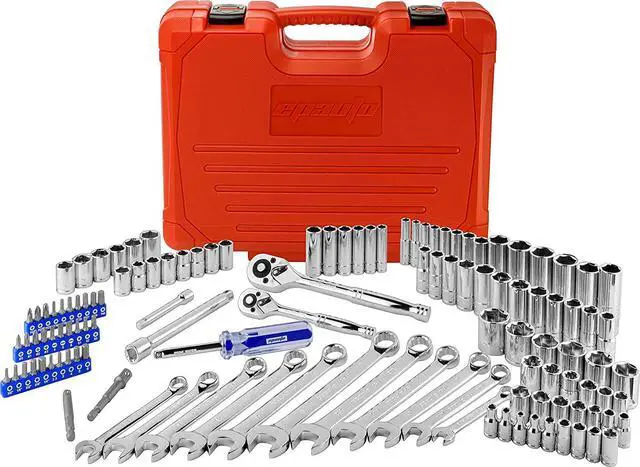 Alt view image 2 of 7 - EPAuto Mechanics Tool Socket Set Drive Socket Wrench Ratchets, SAE/Metric, 122-Piece