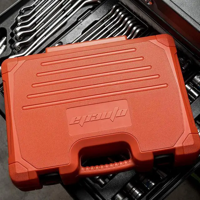 Alt view image 3 of 7 - EPAuto Mechanics Tool Socket Set Drive Socket Wrench Ratchets, SAE/Metric, 122-Piece