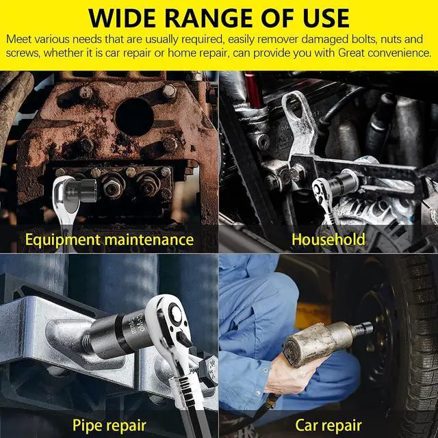 Alt view image 5 of 7 - TOPEC Bolt Extractor Set, 10 Piece Lug Nut Remover Socket Tool, 1/2" Drive Impact Wheel Lock Removal Kit for Removing Damaged, Dead, Rusted, Rounded-Off Bolts, Lug Nuts & Screws