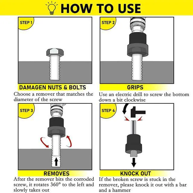 Alt view image 6 of 7 - TOPEC Bolt Extractor Set, 10 Piece Lug Nut Remover Socket Tool, 1/2" Drive Impact Wheel Lock Removal Kit for Removing Damaged, Dead, Rusted, Rounded-Off Bolts, Lug Nuts & Screws