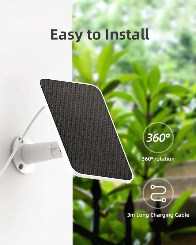 Alt view image 3 of 6 - 3W Portable Solar Panel for Security Camera Outdoor Wireless Solar Battery Camera Charger with 10ft Cable and Adjustable Bracket IP65 Waterproof