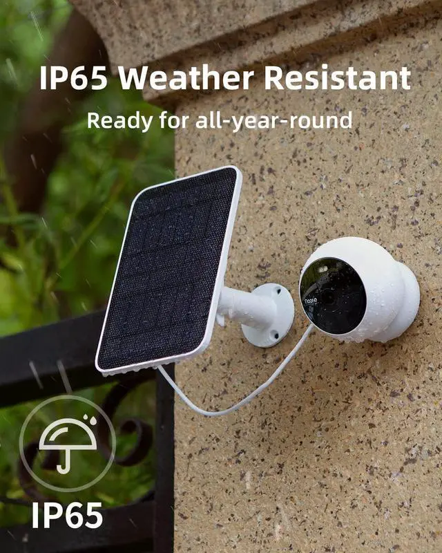 Alt view image 2 of 6 - 3W Portable Solar Panel for Security Camera Outdoor Wireless Solar Battery Camera Charger with 10ft Cable and Adjustable Bracket IP65 Waterproof