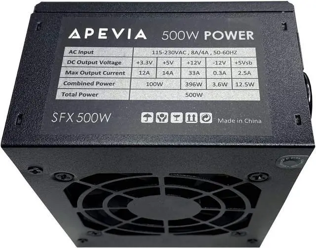 Alt view image 4 of 6 - Apevia SFX-AP500W Mini ITX Solution/Micro ATX/SFX 500W Power Supply