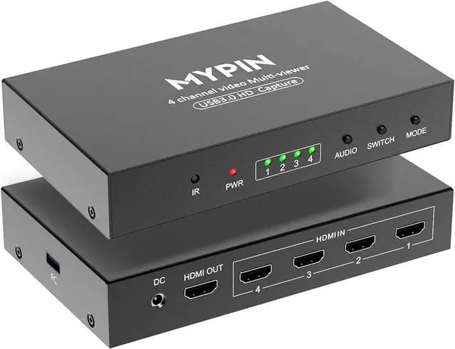Main image of MYPIN USB3.0 HDMI Video Capture Card, 4-Channel 1080P@60fps HDMI Game Caputre for Multi-Channel Live Streaming with Loop Out for Xbox One/ PS4/ Wii U/Nintendo Switch