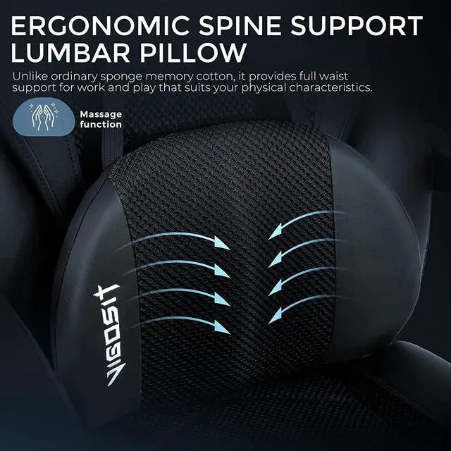 Alt view image 6 of 7 - Upgrade Gaming Chair PRO, Ergonomic Gaming Computer Chair Big and Tall (Black)