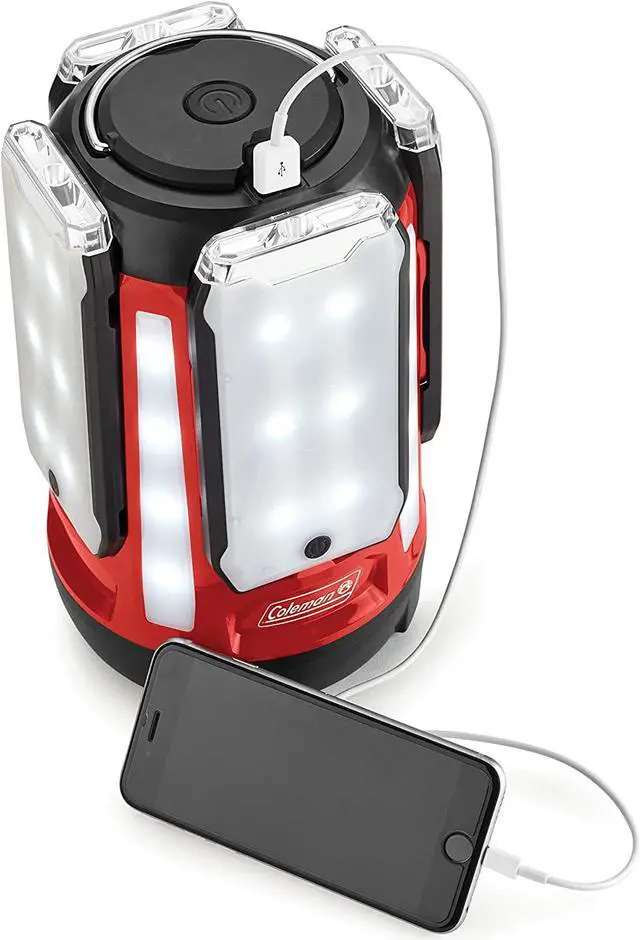 Alt view image 4 of 7 - Quad Panel 800L LED Lantern, Water-Resistant Lantern with 4 Removable Magnetic Light Panels & USB Charging Port, Great for Camping, Hunting, Emergencies, & More