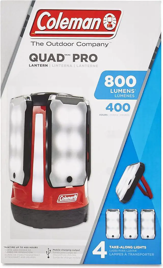 Alt view image 5 of 7 - Quad Panel 800L LED Lantern, Water-Resistant Lantern with 4 Removable Magnetic Light Panels & USB Charging Port, Great for Camping, Hunting, Emergencies, & More