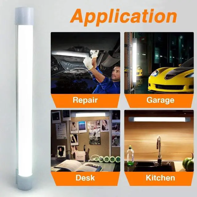 Alt view image 5 of 6 - LETOUR LED Tube Magnetic Light Work Lights 6000Lumens 10400mAh 5 Lighting Options Camping Lantern USB Rechargeable Portable Battery Powered Lights with 2 Magnets Endurance for 80 Hours