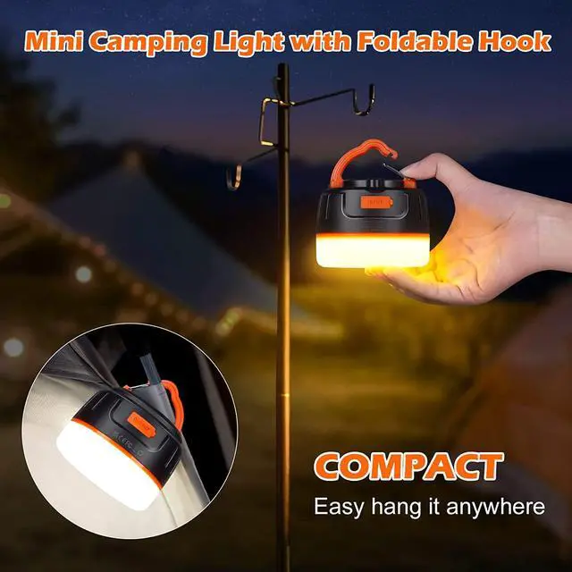 Alt view image 7 of 7 - Sinvitron Camping Lantern 1000LM, 5200mAh Camping Lights with Remote Control, Up to 150H Running, 5 Lighting Modes,IPX5 Waterproof Emergency Light for Home,Power Outages, Hiking,Fishing (Org)