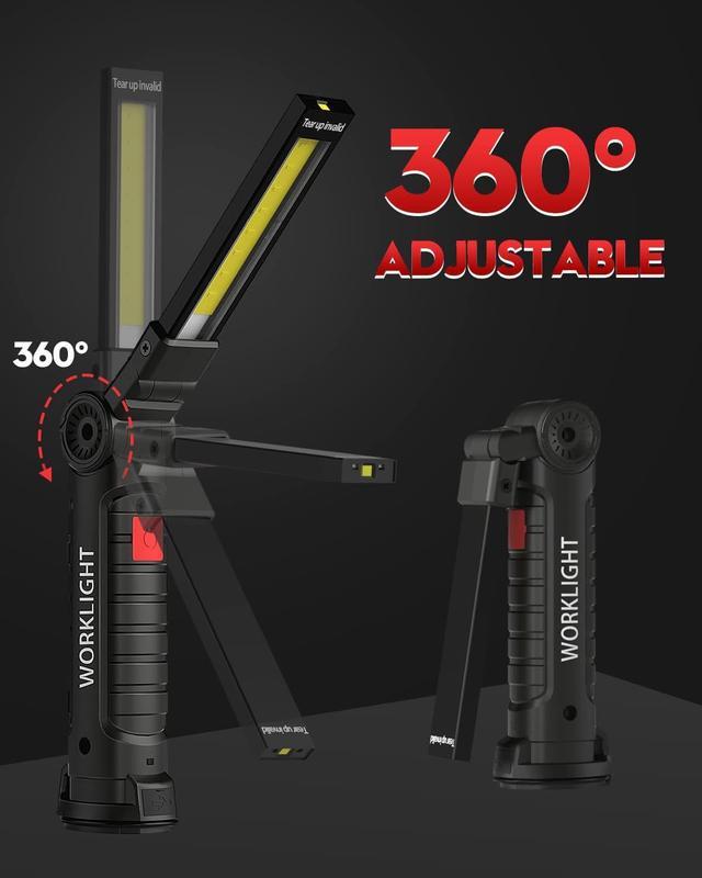 Coquimbo Tool Gifts for Men Rechargeable LED Work Light Grill Light with Magnetic Base 5 Modes 360 Rotate 2Pack Black Newegg