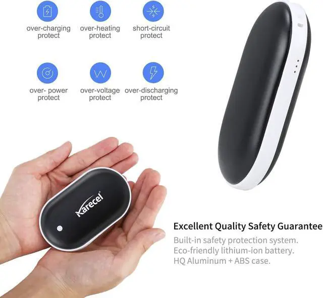 Alt view image 3 of 7 - Rechargeable Hand Warmers, Electric Hand Warmer 5200mAh Powerbank Reusable Handwarmers, Portable USB Hand Warmer Heater Battery Pocket Warmer, Best Gifts for Men and Women in Cold Winter