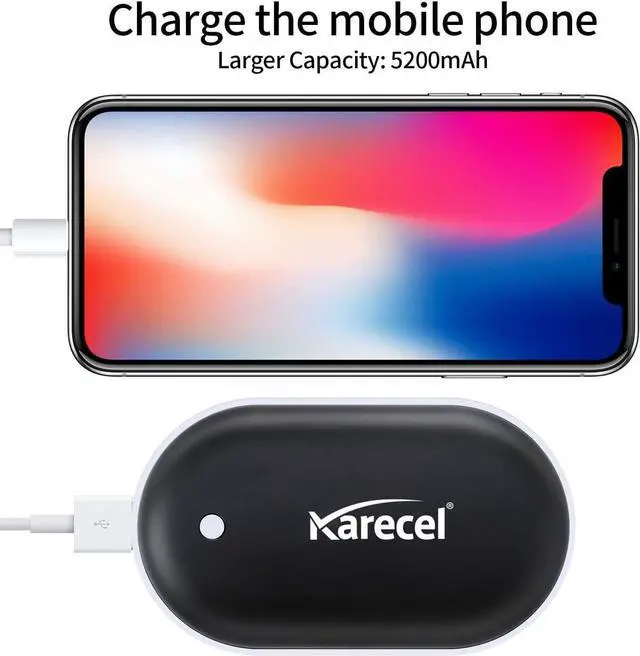 Alt view image 7 of 7 - Rechargeable Hand Warmers, Electric Hand Warmer 5200mAh Powerbank Reusable Handwarmers, Portable USB Hand Warmer Heater Battery Pocket Warmer, Best Gifts for Men and Women in Cold Winter