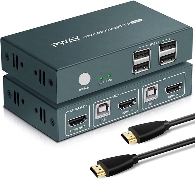 4 Port HDMI KVM Switch Support Max 4K@30Hz Input Using one Set of