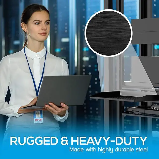 Alt view image 5 of 7 - 19-Inch 1U+2U Server Rack Shelves - Universal Device Server Rack Mounting Tray, For Good Air Circulation, Cantilever Mount, Wall Mount Rack, Computer Case Mounting Tray, Black - Pyle PLRSTN42U
