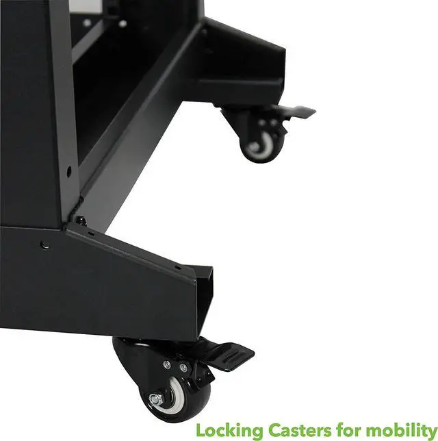 Alt view image 6 of 7 - NavePoint 22U 4 Post Server Rack  Open Frame Rack for 19 Inch Equipment, Adjustable Depth 4-Post Network Rack with Casters Wheels, 22U Server Rack 881lbs Capacity, Black