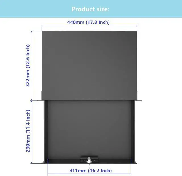 Alt view image 5 of 7 - 2U Server Cabinet Case 19 Inch Rack Mount Lockable Drawer with Key, 12.6 Inch Depth (2U)